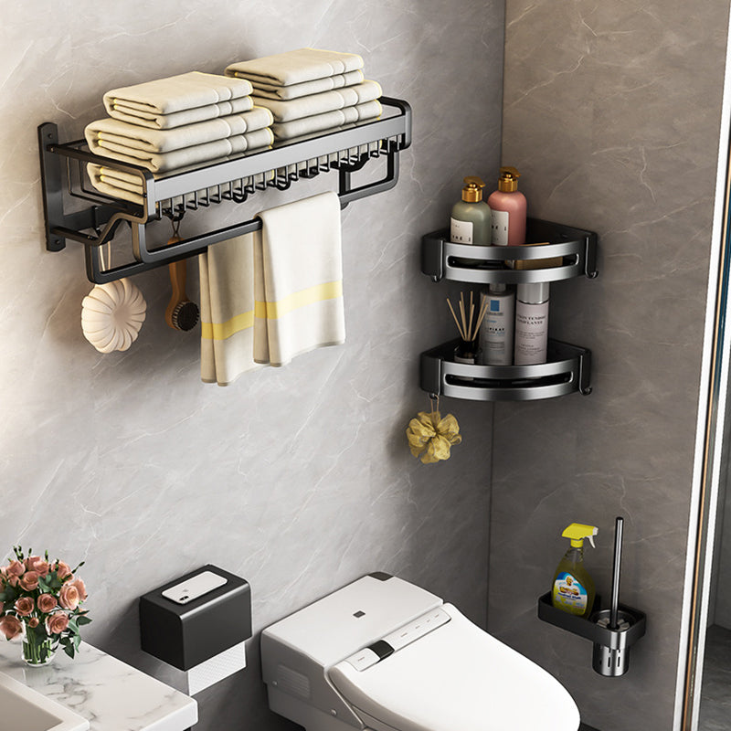 Modern black metal bath hardware set towel bar bathroom hardware set