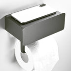 2-piece Stainless Steel Classic Bathroom Accessory Set Black & Chrome Paper Holder