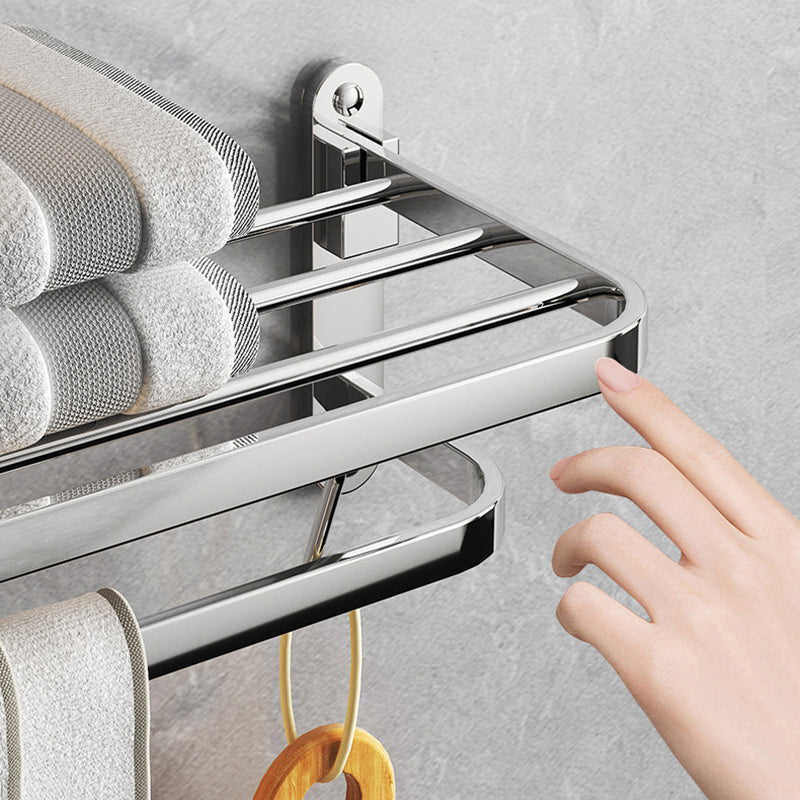 Chrome Modern Bathroom Hardware Set Stainless Steel Towel Hook/Towel Rail & Bathroom Shelf