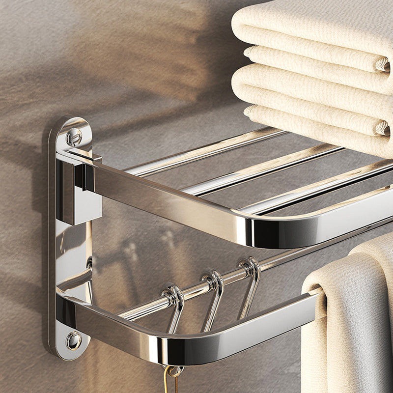 Chrome Modern Bathroom Hardware Set Stainless Steel Towel Hook/Towel Rail & Bathroom Shelf