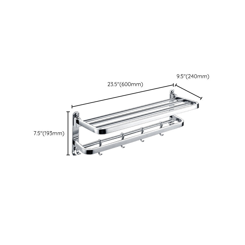 Chrome Modern Bathroom Hardware Set Stainless Steel Towel Hook/Towel Rail & Bathroom Shelf