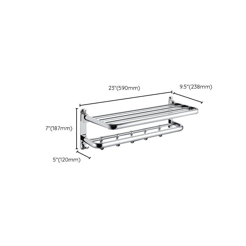 Chrome Modern Bathroom Hardware Set Stainless Steel Towel Hook/Towel Rail & Bathroom Shelf