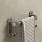 2-piece modern bathroom accessory set made of aluminum matte gray towel bar