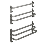 2-piece modern bathroom accessory set made of aluminum matte gray towel bar