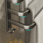 2-piece modern bathroom accessory set made of aluminum matte gray towel bar
