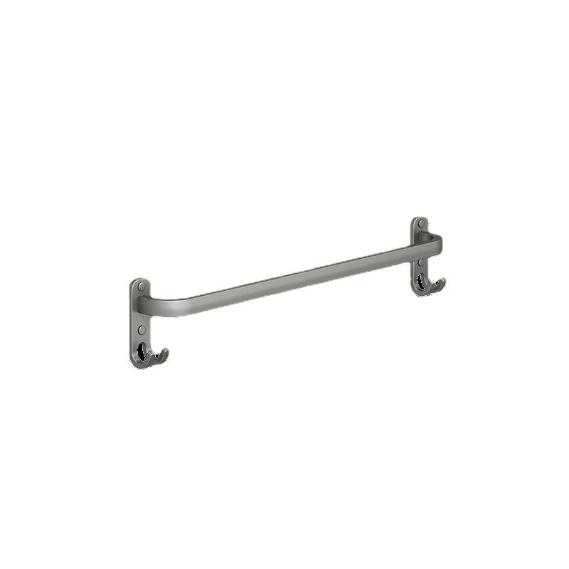 2-piece modern bathroom accessory set made of aluminum matte gray towel bar