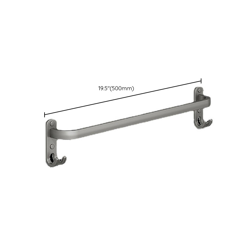 2-piece modern bathroom accessory set made of aluminum matte gray towel bar