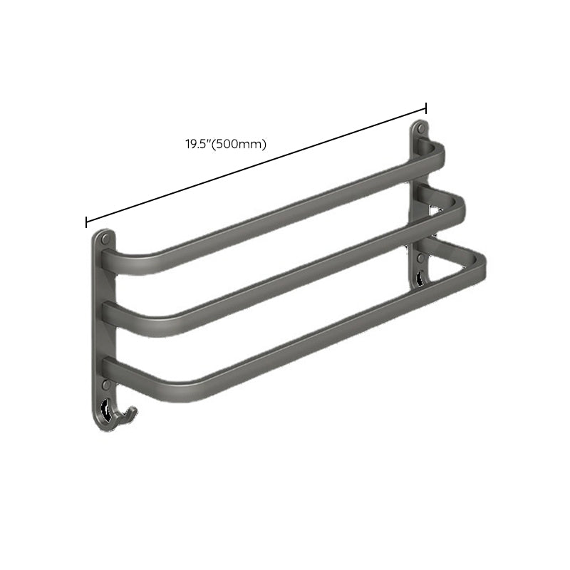 2-piece modern bathroom accessory set made of aluminum matte gray towel bar
