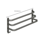 2-piece modern bathroom accessory set made of aluminum matte gray towel bar