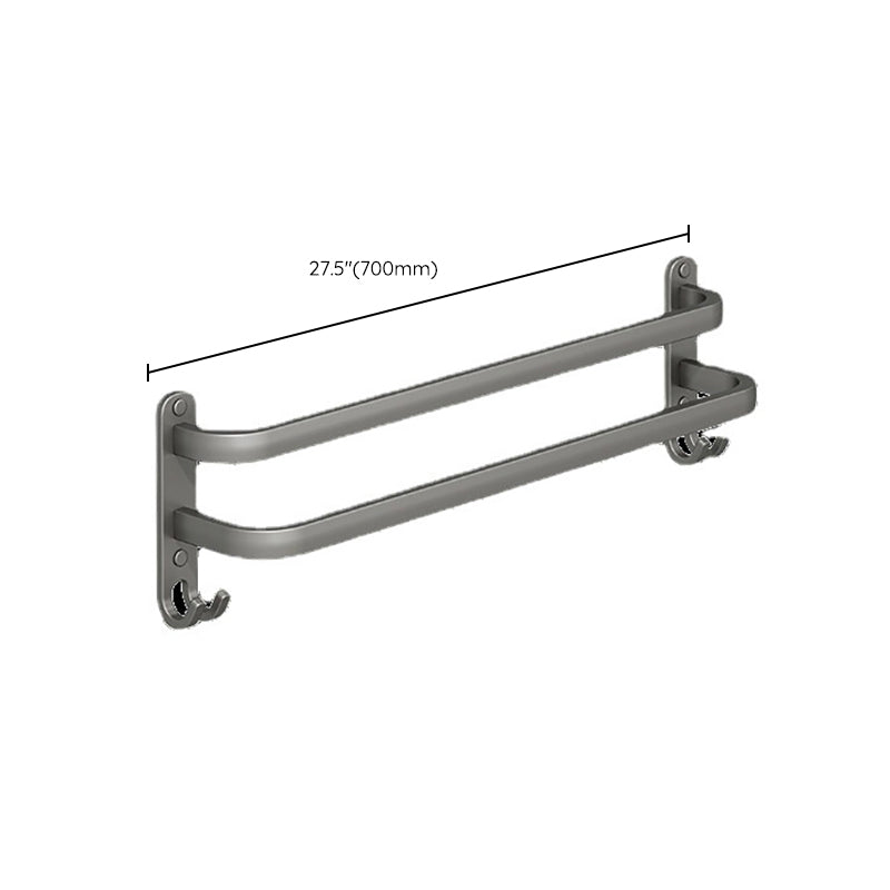 2-piece modern bathroom accessory set made of aluminum matte gray towel bar