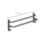 2-piece modern bathroom accessory set made of aluminum matte gray towel bar