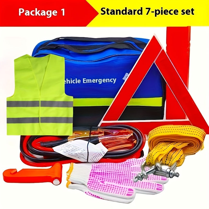 Car Emergency Kit – Complete Safety Set with Warning Triangle, Jump Cables, and Safety Vest