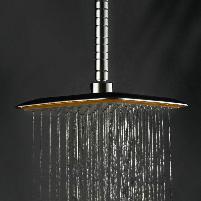 Modern Square Showerhead Combo Chrome Rainfall Showerhead