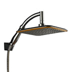Modern Square Showerhead Combo Chrome Rainfall Showerhead