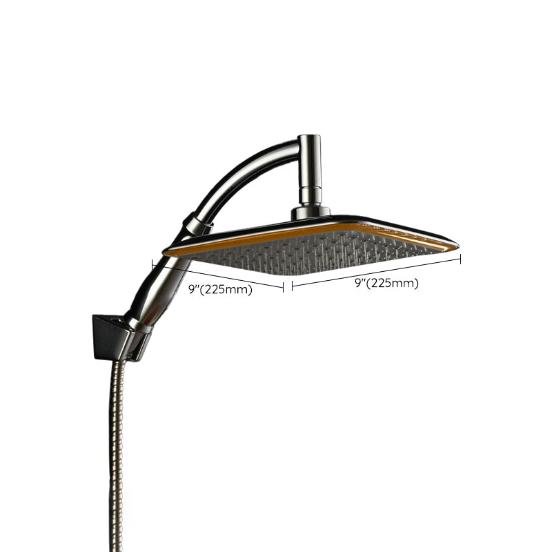 Modern Square Showerhead Combo Chrome Rainfall Showerhead