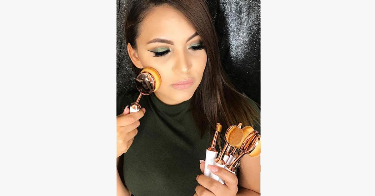 Umbrella-cut oval brushes set