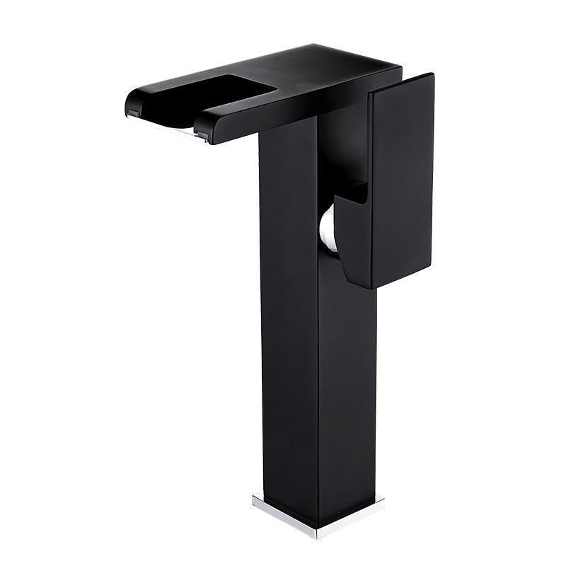 Modern Faucet for Sink Brass Lever Handles LED Waterfall Sink Mixer