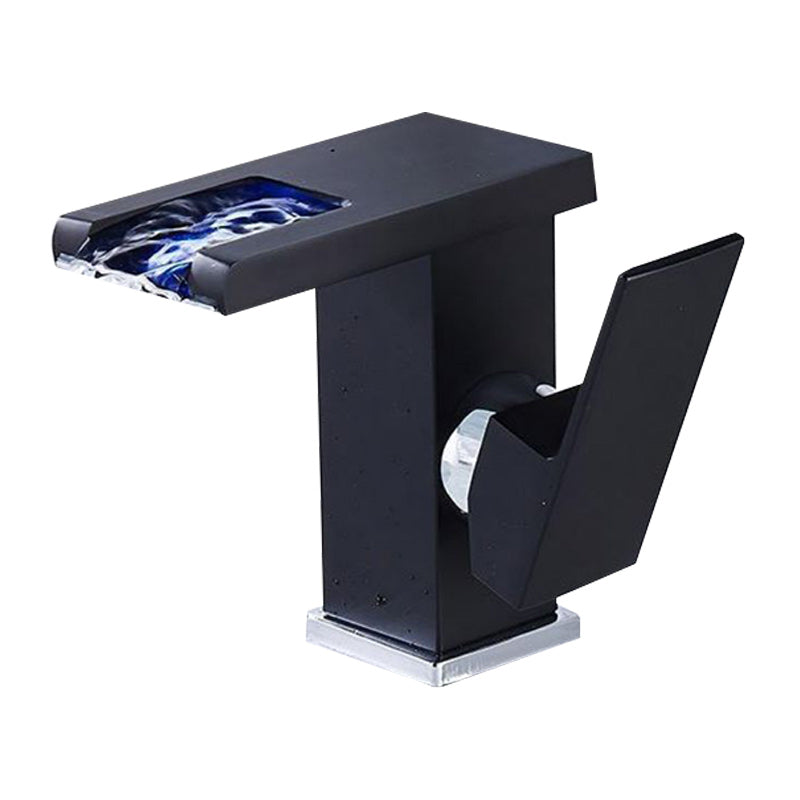 Modern faucet for sink brass lever handles LED waterfall sink mixer