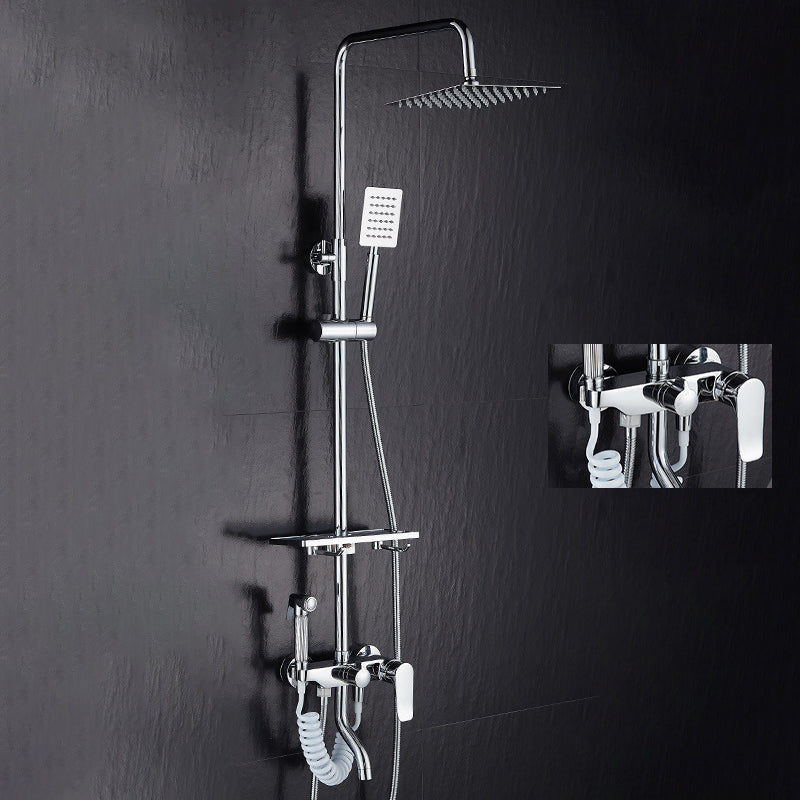 Modern adjustable water flow shower faucet shower arm shower system on the wall