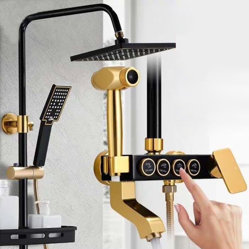 Modern adjustable water flow shower faucet shower arm shower system on the wall