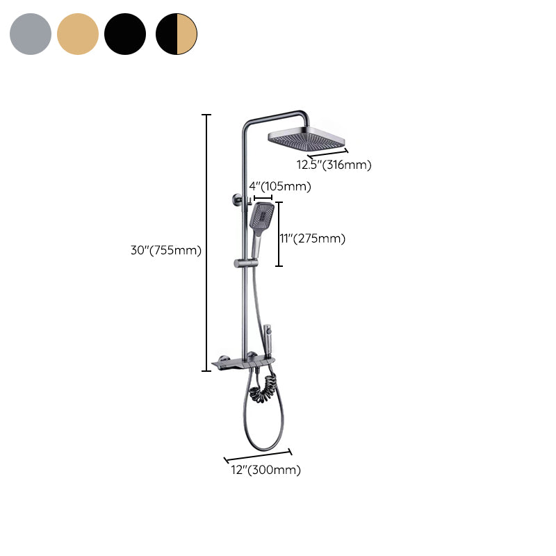 Modern adjustable water flow shower faucet shower arm shower system on the wall