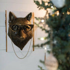 Hand-Painted Animal Head Wall Decor with UV-Resistant Finish