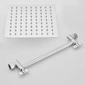 Silver Square Fixed Shower Head Modern Style Wall Mounted Shower Head
