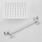 Silver Square Fixed Shower Head Modern Style Wall Mounted Shower Head