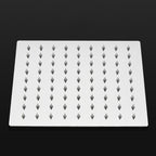 Silver Square Fixed Shower Head Modern Style Wall Mounted Shower Head