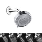 Silver Round Fixed Shower Head Modern Style Wall Mount Shower Head