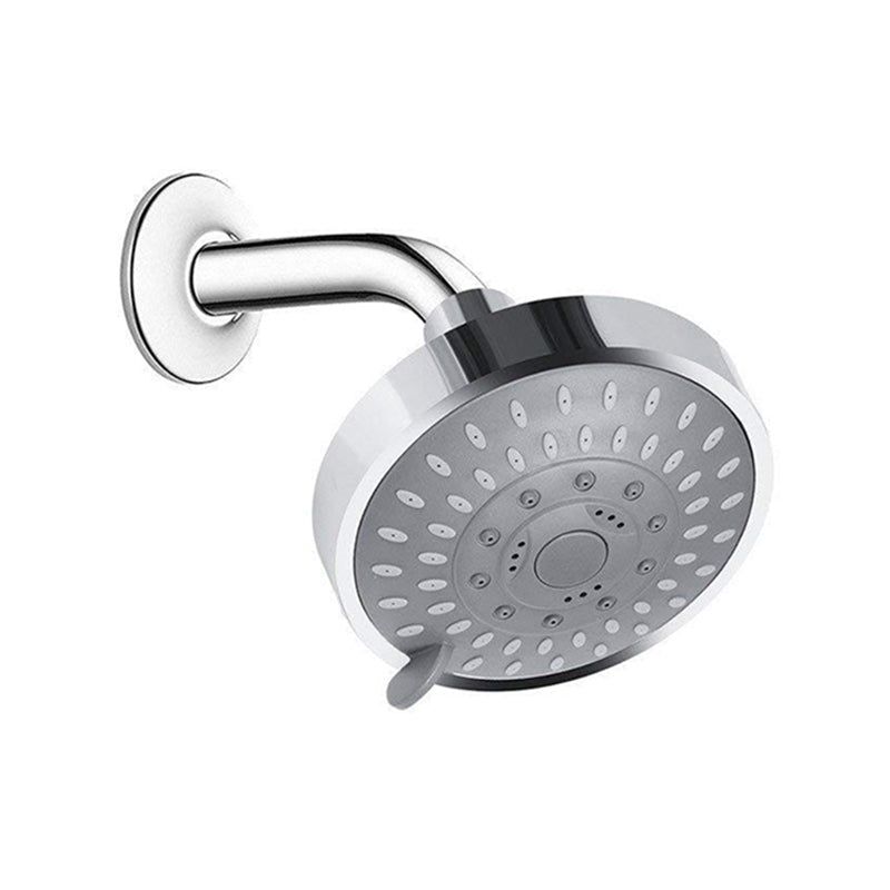 Silver Round Fixed Shower Head Modern Style Wall Mount Shower Head