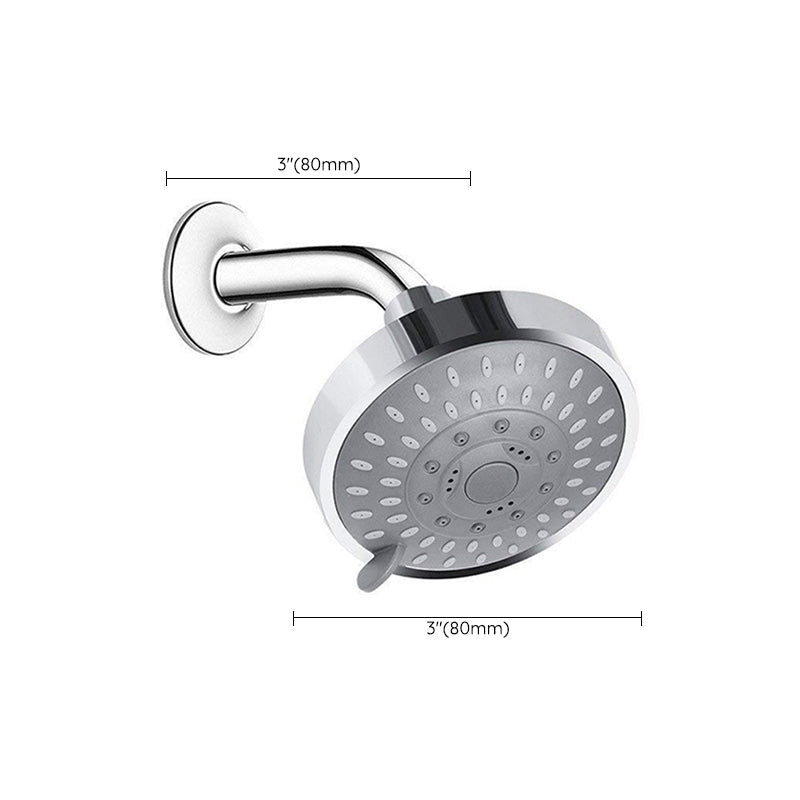 Silver Round Fixed Shower Head Modern Style Wall Mount Shower Head