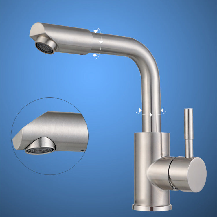 Swivel Bathroom Faucet Contemporary Design Vessel Faucet with Stainless Steel