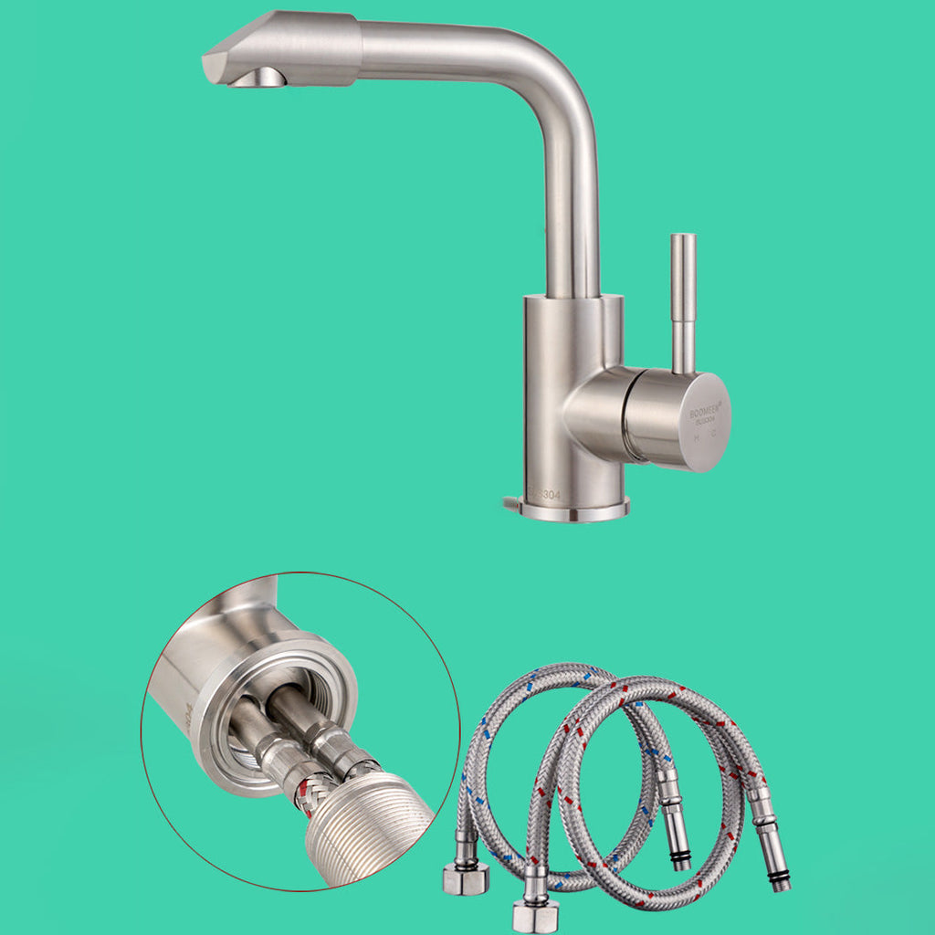 Swivel Bathroom Faucet Contemporary Design Vessel Faucet with Stainless Steel