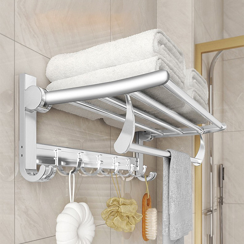 Chrome/Black Classic Bathroom Accessory Set Modern Bath Shelf/Towel Bar & Paper Holder
