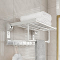 Chrome/Black Classic Bathroom Accessory Set Modern Bath Shelf/Towel Bar & Paper Holder