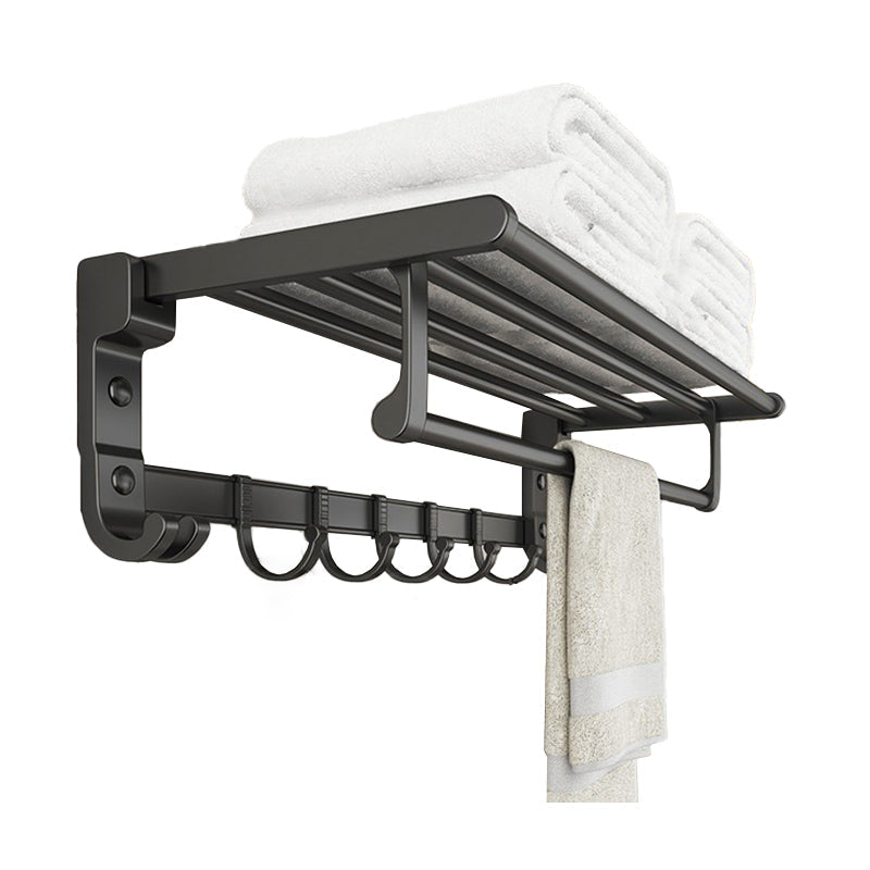 Chrome/Black Classic Bathroom Accessory Set Modern Bath Shelf/Towel Bar & Paper Holder