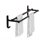 Chrome/Black Classic Bathroom Accessory Set Modern Bath Shelf/Towel Bar & Paper Holder
