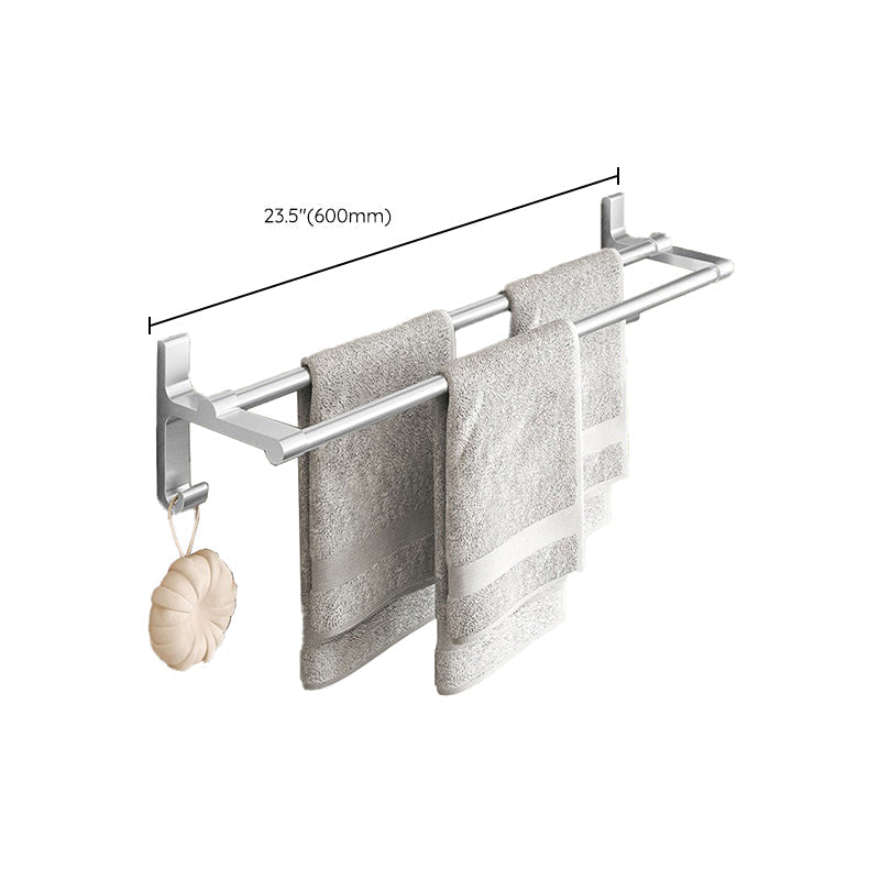 Chrome/Black Classic Bathroom Accessory Set Modern Bath Shelf/Towel Bar & Paper Holder