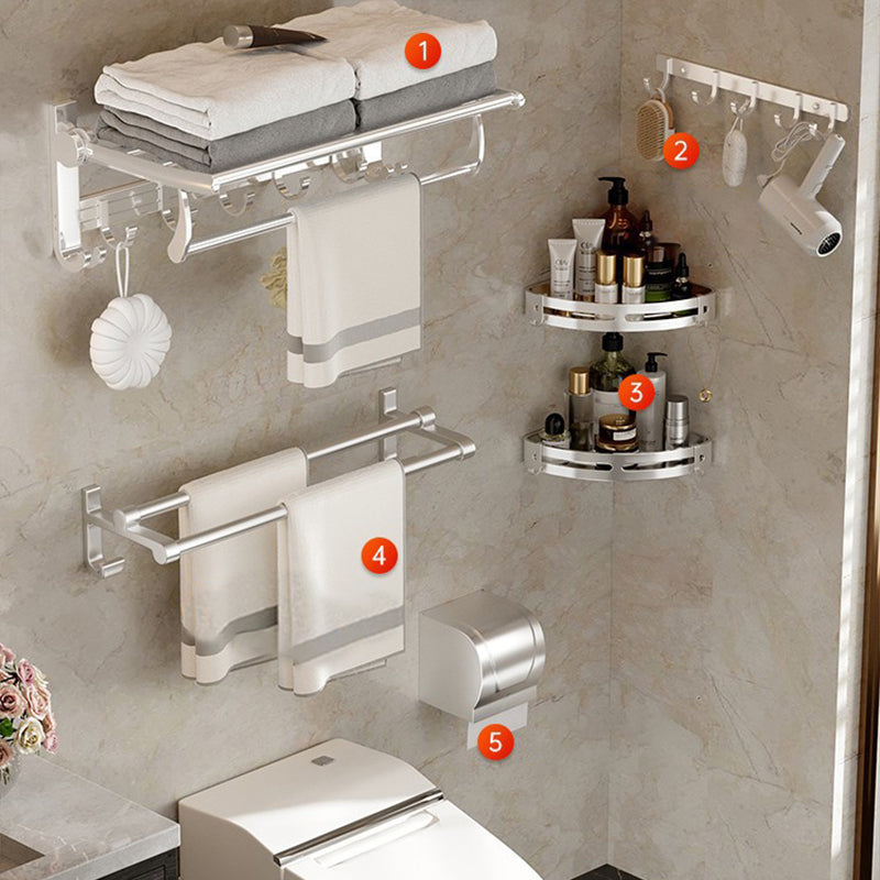 Modern Polished Chrome Bathroom Accessories Set Bath Shelf/Towel Holder/Paper Holder included