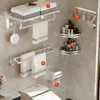 Modern Polished Chrome Bathroom Accessories Set Bath Shelf/Towel Holder/Paper Holder included