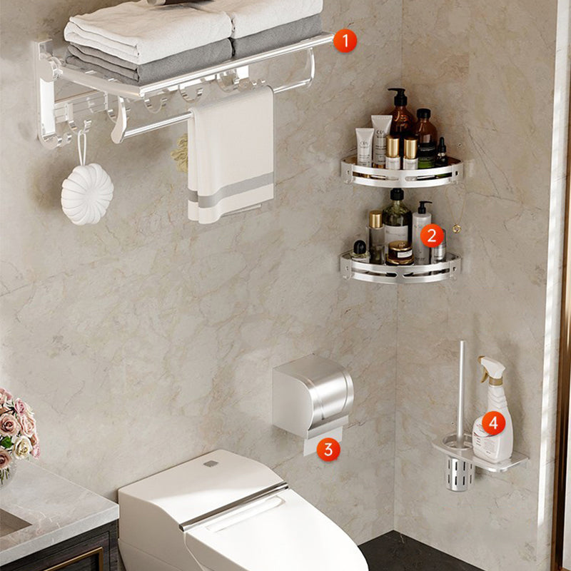 Modern Polished Chrome Bathroom Accessories Set Bath Shelf/Towel Holder/Paper Holder included