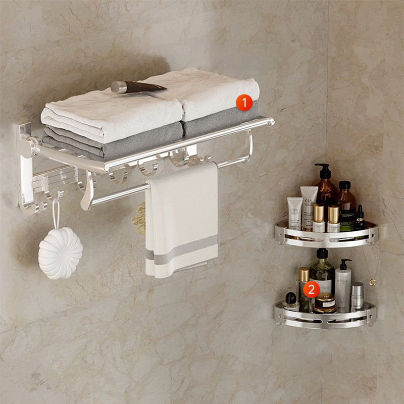 Modern Polished Chrome Bathroom Accessories Set Bath Shelf/Towel Holder/Paper Holder included