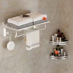 Modern Polished Chrome Bathroom Accessories Set Bath Shelf/Towel Holder/Paper Holder included