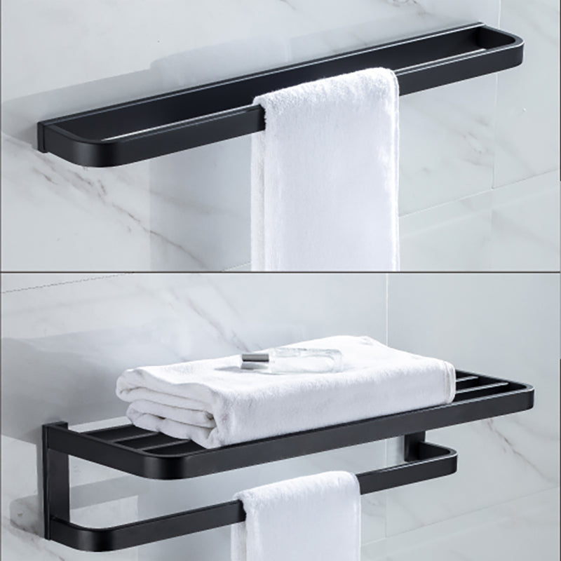 Modern Classic Bathroom Accessories Set in Stainless Steel Matte Black Bathrobe Hook/Towel Ring Bar