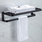 Modern Classic Bathroom Accessories Set in Stainless Steel Matte Black Bathrobe Hook/Towel Ring Bar