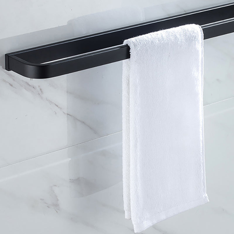 Modern Classic Bathroom Accessories Set in Stainless Steel Matte Black Bathrobe Hook/Towel Ring Bar