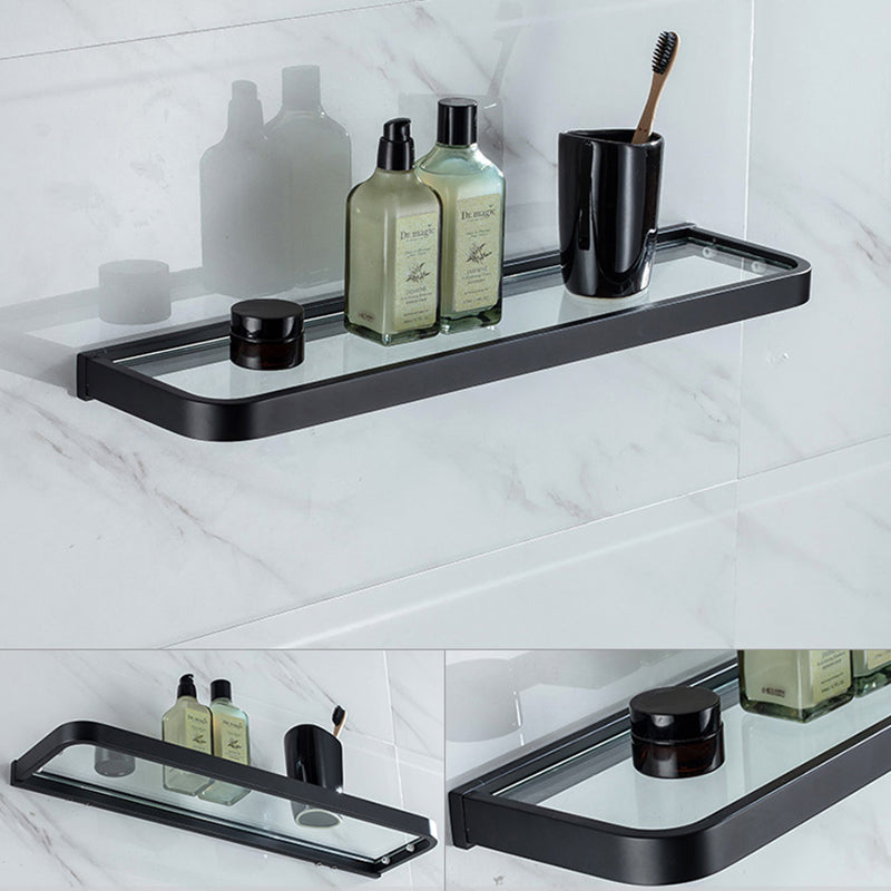 Modern Classic Bathroom Accessories Set in Stainless Steel Matte Black Bathrobe Hook/Towel Ring Bar