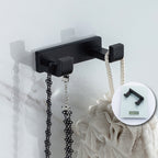 Modern Classic Bathroom Accessories Set in Stainless Steel Matte Black Bathrobe Hook/Towel Ring Bar