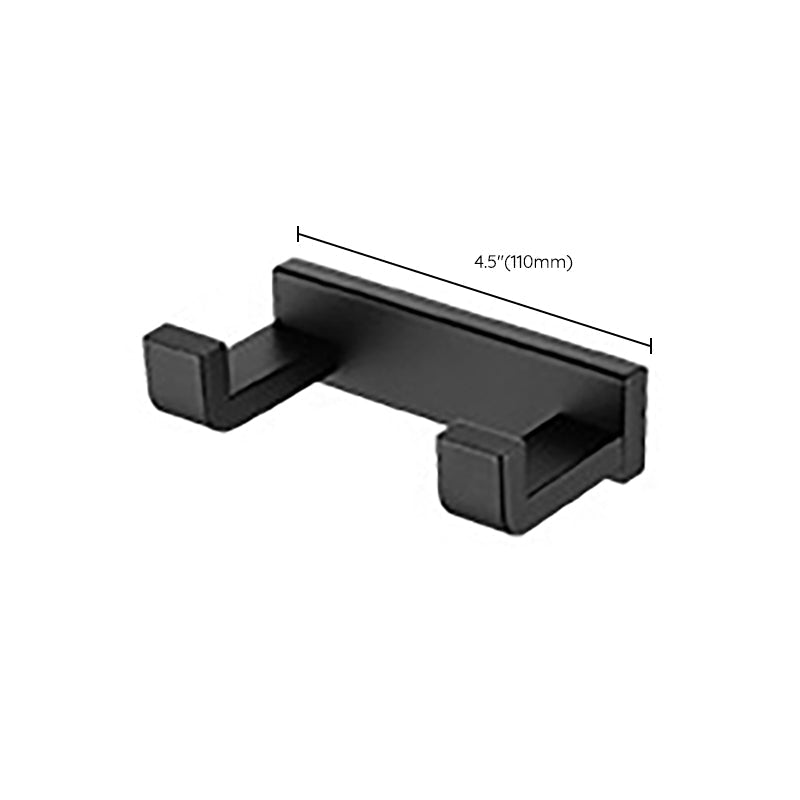 Modern Classic Bathroom Accessories Set in Stainless Steel Matte Black Bathrobe Hook/Towel Ring Bar